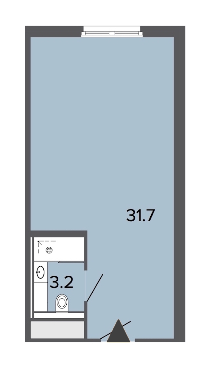Квартира студия 34.4 м², 5/13 эт., Апарт-отель «ARTSTUDIO Moskovsky»